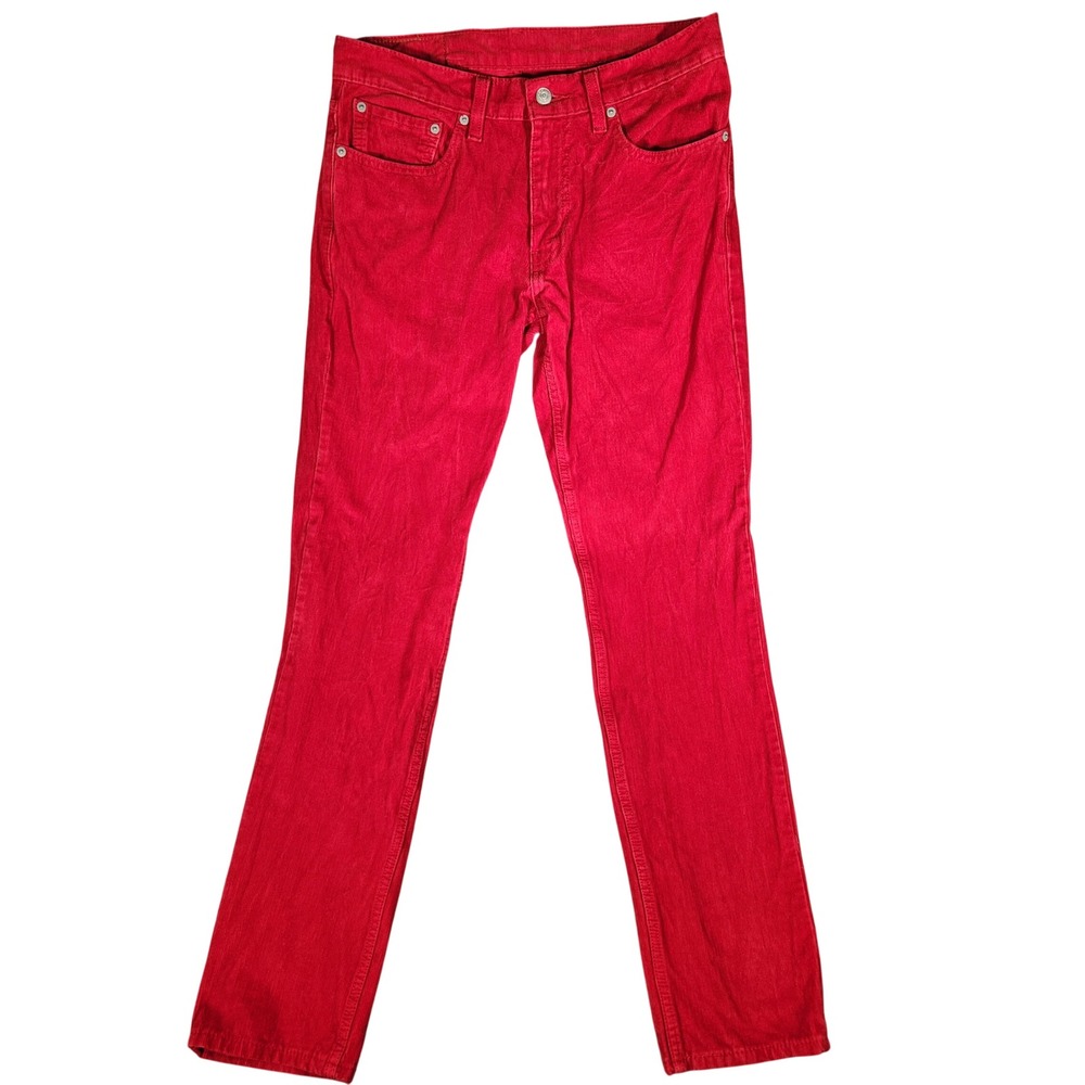 Levi's 511 Slim Fit‎ Corduroy Pants Mens 31x32 Red Excellent Ribbed Cords